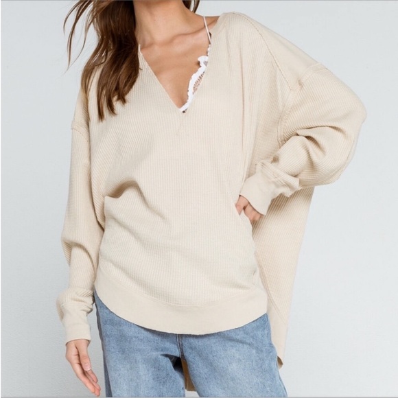 NWT Free People / We the free Owen Long Sleeve Thermal - vanilla cream - LARGE - Picture 9 of 14